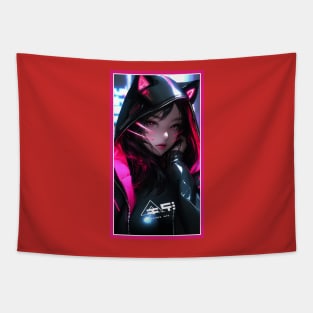 Anime Race Girl | Quality 3D Anime Artwork | Pink Red Black Blue Chibi Manga Anime Art Tapestry