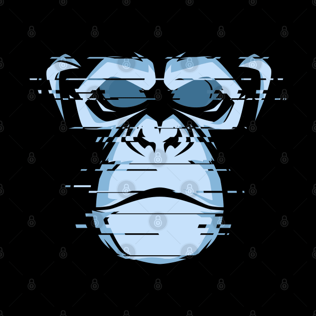 glitch chimpanzee head by Mako Design 