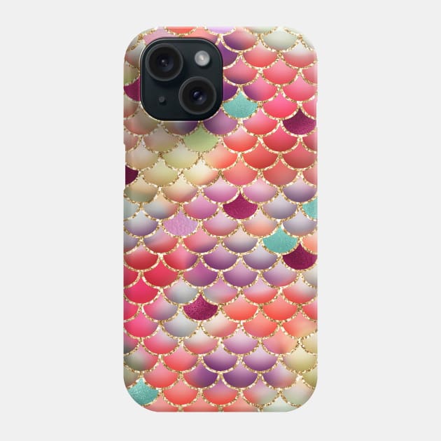 Colorful Glitter Mermaid Scales Phone Case by DragonTees