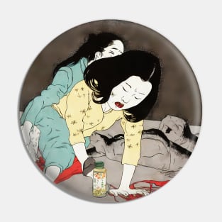 Two asian women in anime style Pin