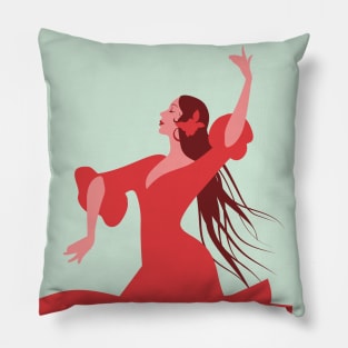 Beautiful Spanish flamenco dancer Pillow