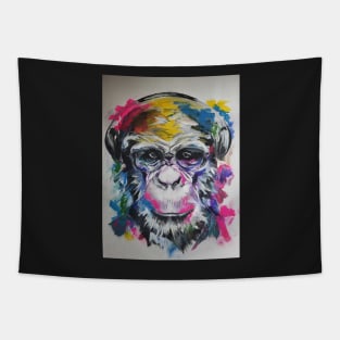 Chimp in multicolour Tapestry