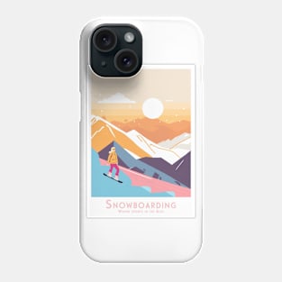 Alpine Adventure - Snowboarding in the Alps Poster Phone Case