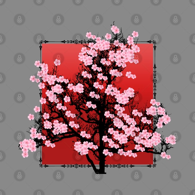 Cherry blossoms in red by Sinmara