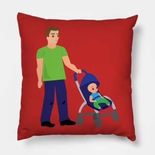 Dad with stroller Pillow