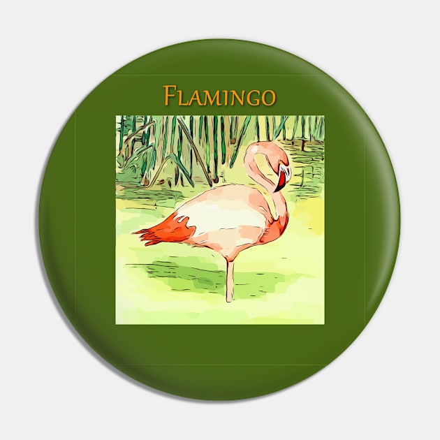 Flamingo Pin by WelshDesigns