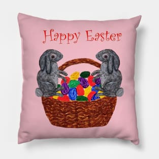 Happy Easter Bunnies Pillow