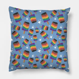 Seamless Repeating Inclusive Rainbow Pride Flag Pattern Pillow