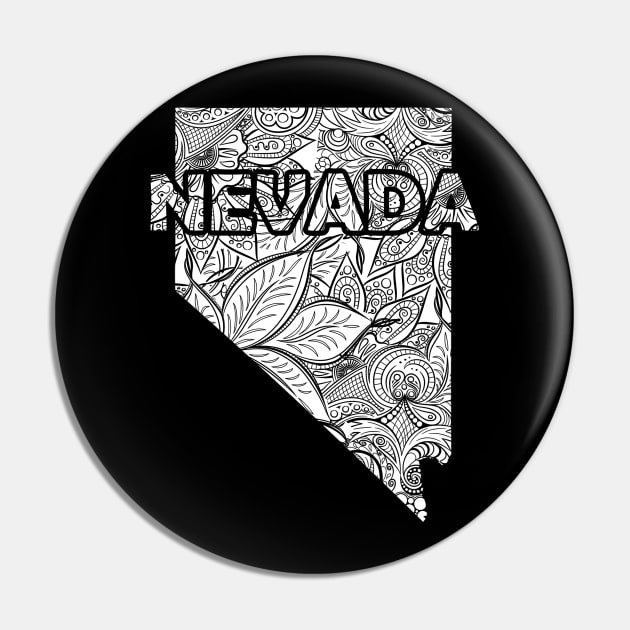 Mandala art map of Nevada with text in white Pin by Happy Citizen