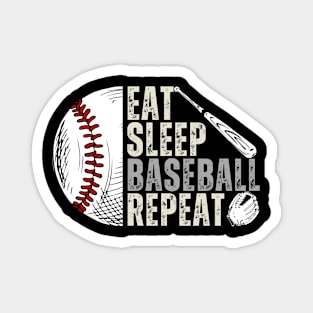 Eat Sleep Baseball Repeat Funny Baseball Player Magnet