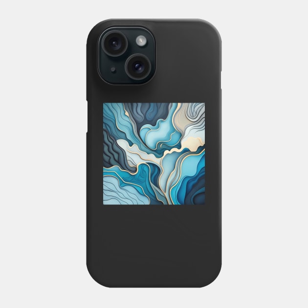 Abstract fluid art Phone Case by IOANNISSKEVAS