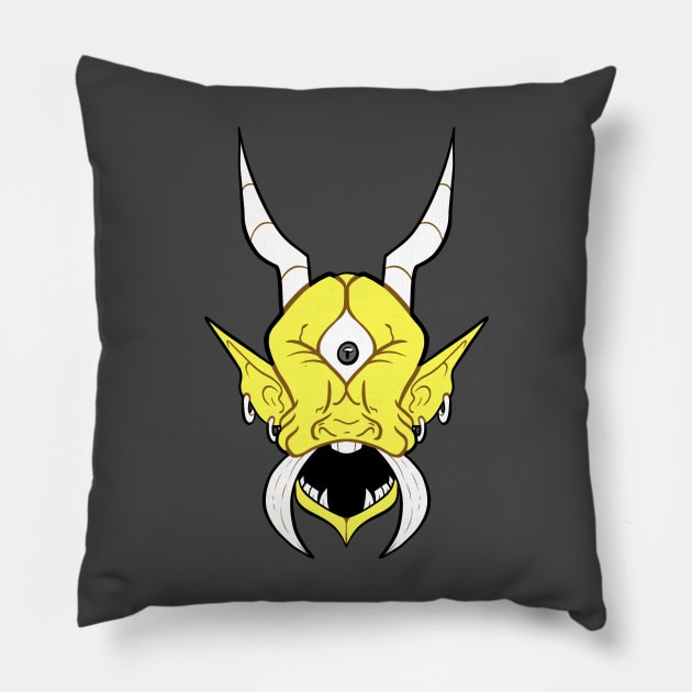 Yellow Oni Pillow by Pokepony64