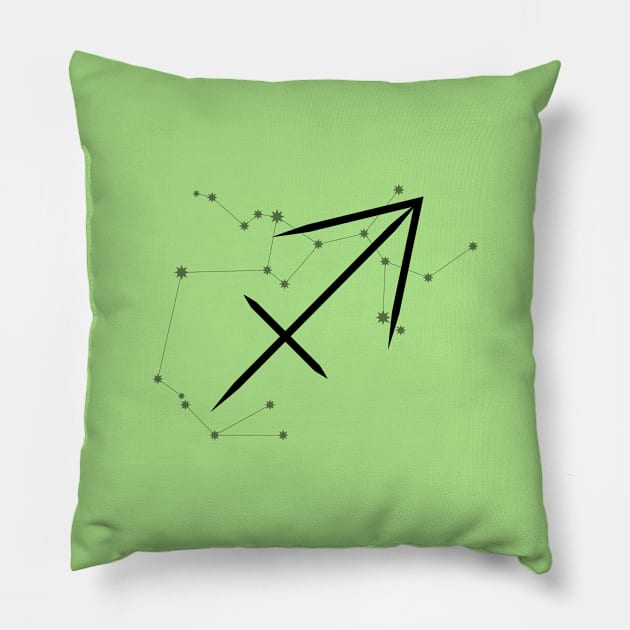 Sagittarius - Zodiac Sign Symbol and Constellation Pillow by Red Fody