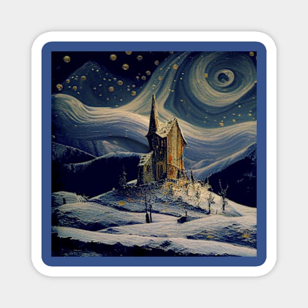 Starry Night Above The Shrieking Shack Magnet by Grassroots Green