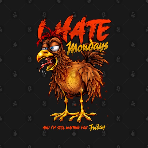 I hate Mondays Funny chicken by TreehouseDesigns