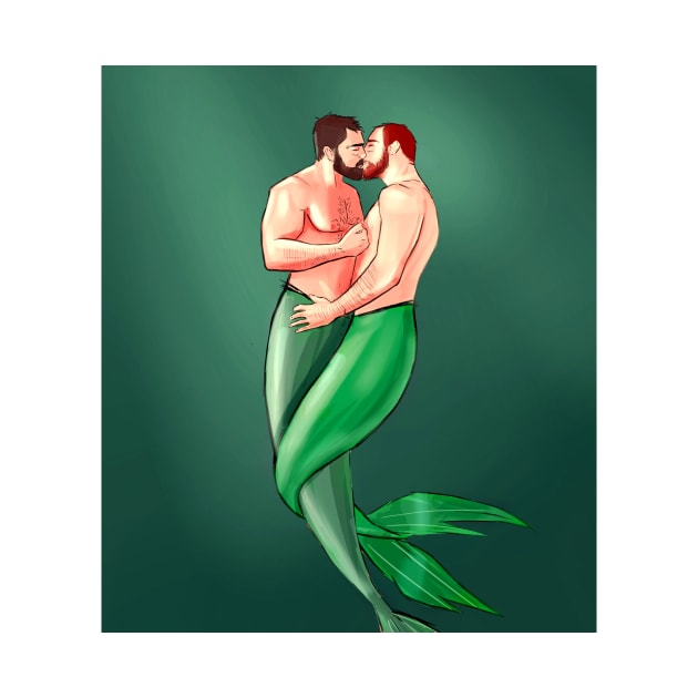 Merman's Kiss by leosketches9