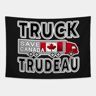 TRUCK TRUDEAU SAVE CANADA FREEDOM CONVOY JANUARY 29 2022 BLACK Tapestry