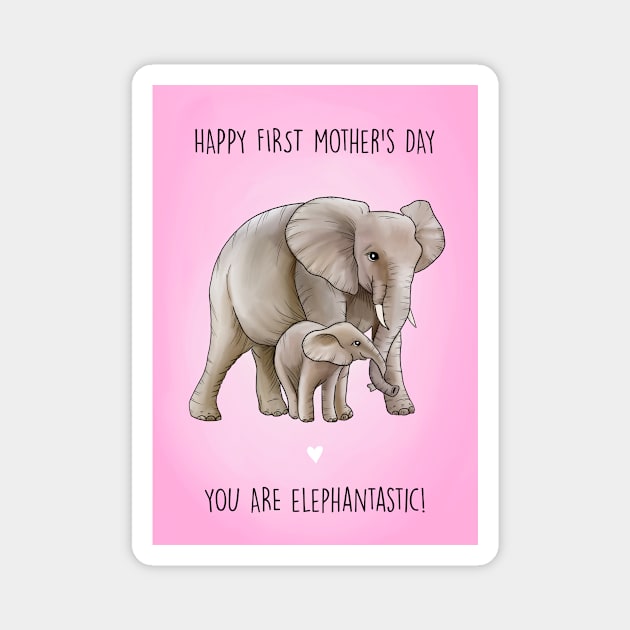 First elephant mother's day Magnet by Poppy and Mabel