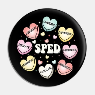 SPED Special Education Teacher Valentines Day Hearts Candy Pin