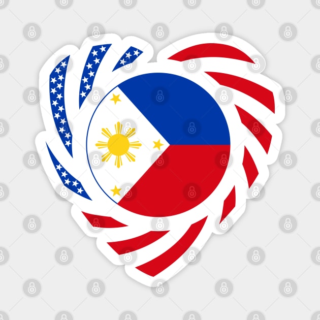 Filipino American Multinational Patriot Flag (Heart) Magnet by Village Values