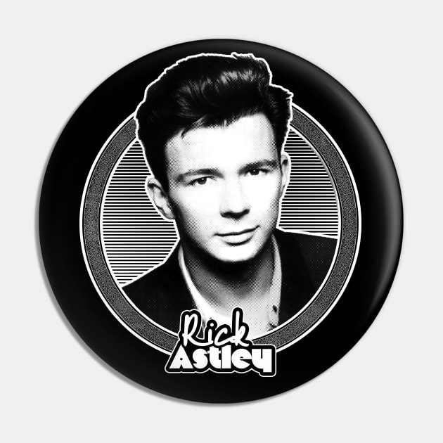 Rick Astley 80s Aesthetic Tribute Design Pin by DankFutura