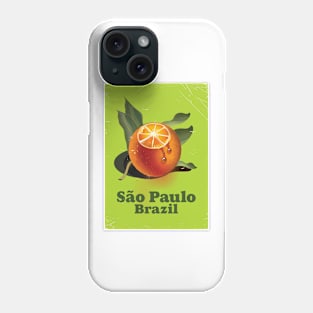 São Paulo Brazil Orange travel poster Phone Case