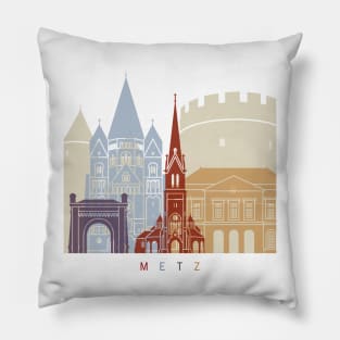 Metz skyline poster Pillow