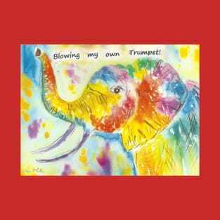 Colourful Elephant, "Blowing my own Trumpet!" T-Shirt