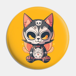 Kawaii Skull Neko Pin