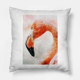 Flamingo Watercolor Pillow