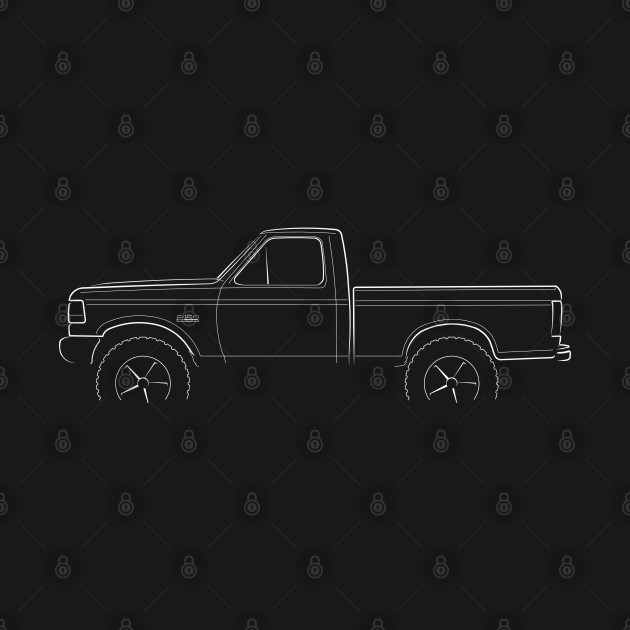 front/profile - 1996 Ford F-150 4x4 reg cab - stencil, white by mal_photography
