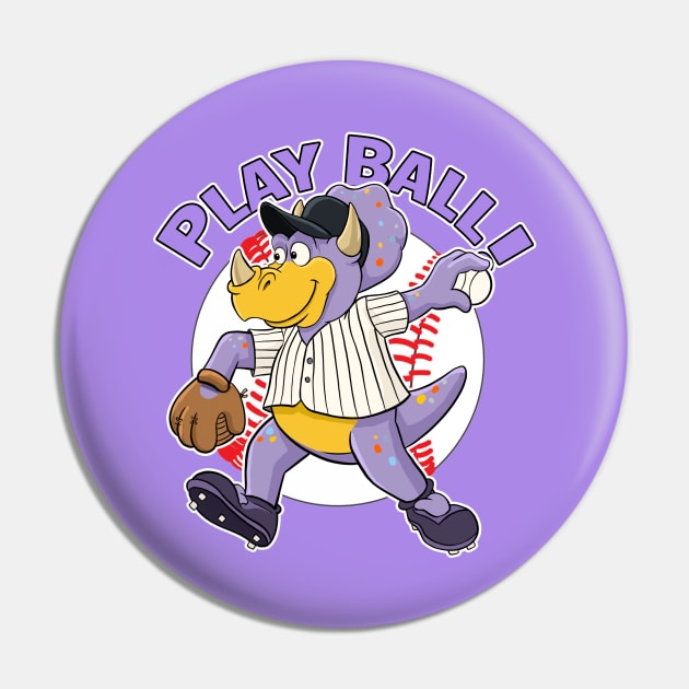 Play Ball!  Rockies Baseball Mascot Dinger Pin by GAMAS Threads