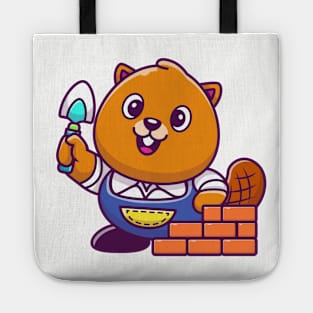 Cute Beaver Construction Cartoon (2) Tote