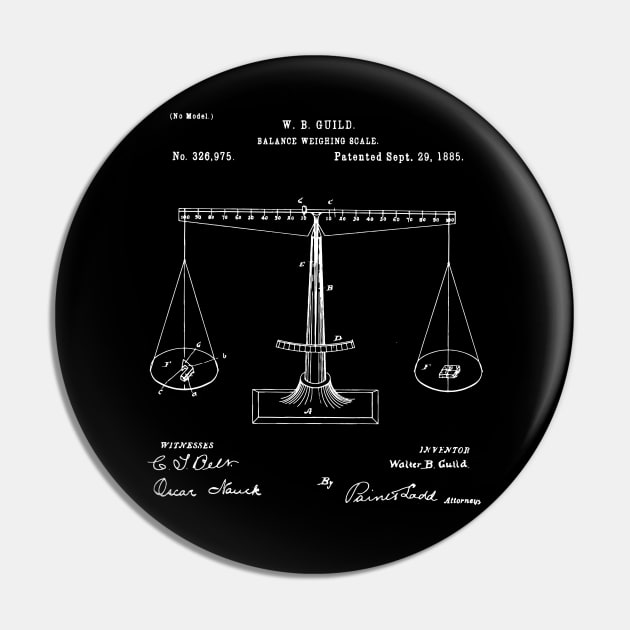 Balance weighing scale 1885 Lawyer Gift Pin by Anodyle