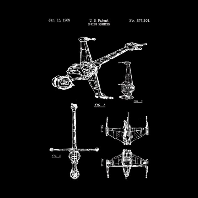 B-Wing Fighter (white) by Big Term Designs