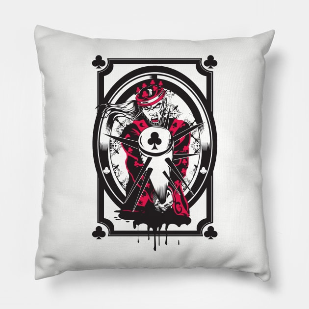 King of Clubs Pillow by Joebarondesign