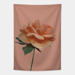 Low Poly Peach Rose Tapestry