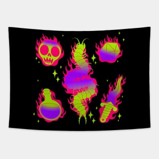 Skulls Bugs Flames 'N' Stuff Tapestry