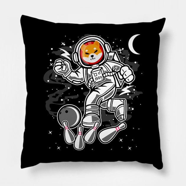 Astronaut Bowling Shiba Inu Coin To The Moon Shib Army Crypto Token Cryptocurrency Blockchain Wallet Birthday Gift For Men Women Kids Pillow by Thingking About