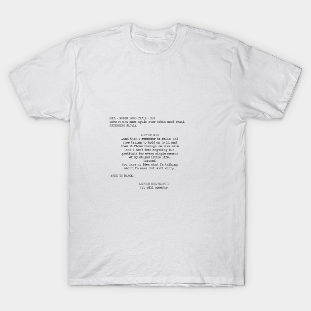 American Beauty Screenplay - Words - T-Shirt | TeePublic