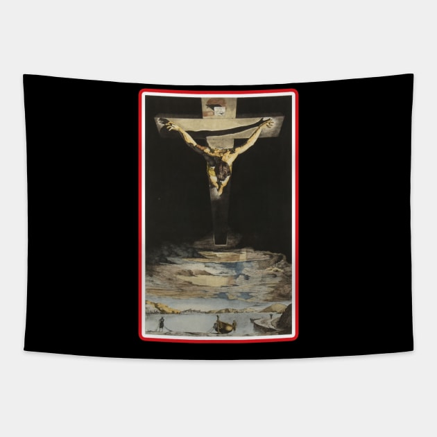 Painting christ of st john of the cross Salvador Dali T-Shirt Tapestry by J0k3rx3