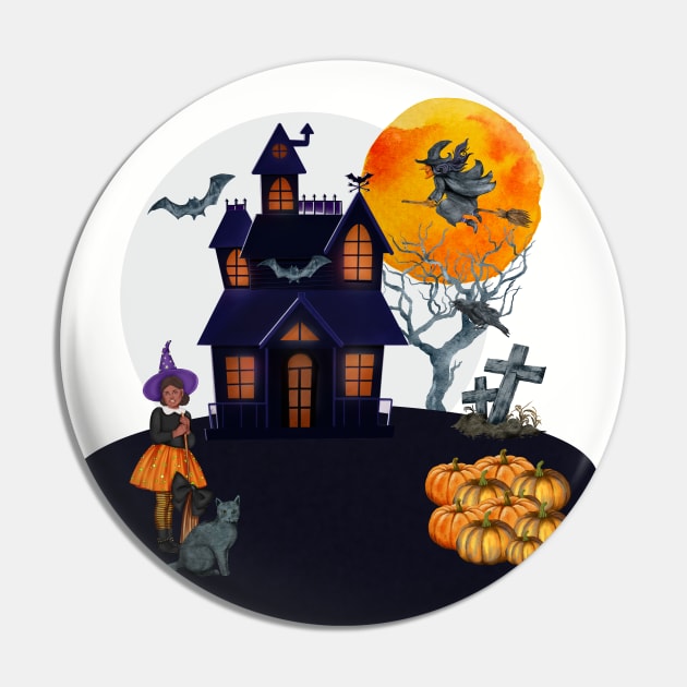 Halloween haunted house Pin by AJ techDesigns