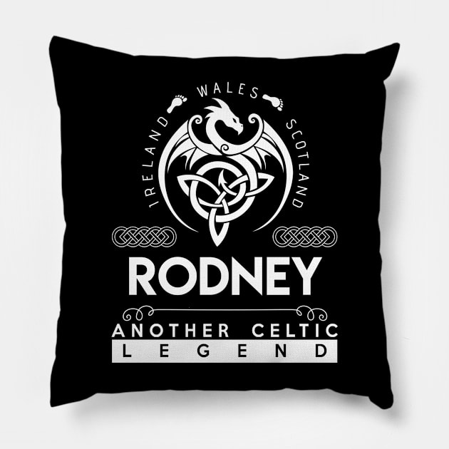 Rodney Name T Shirt - Another Celtic Legend Rodney Dragon Gift Item Pillow by harpermargy8920