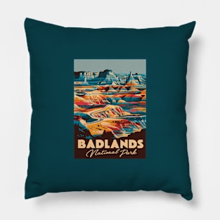 Badlands National Park Retro Travel Pillow