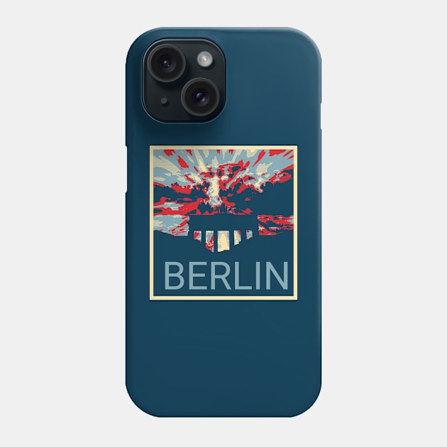 Berlin in Shepard Fairey style design Phone Case by Montanescu