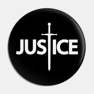 Justice artistic text design Pin