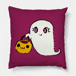 Ghost Going Trick Or Treating Pillow