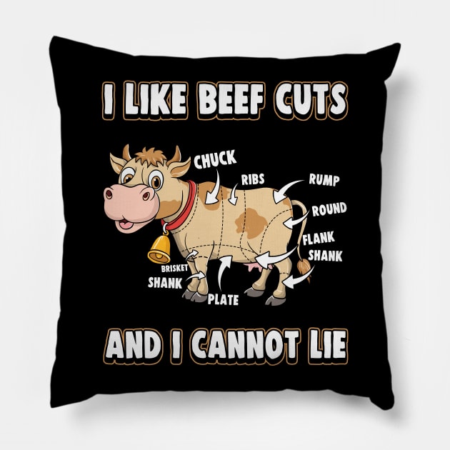 I Like Beef Cuts And I Cannot Lie Pillow by E