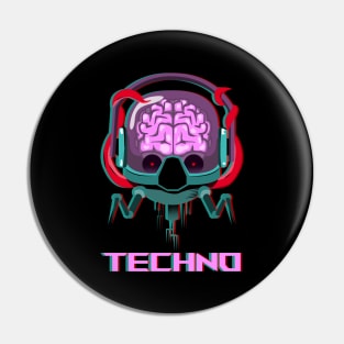 Techno Alien Rave Music Dance Festival Gift Pin