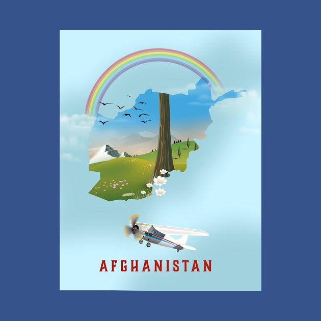 Afghanistan map travel poster by nickemporium1